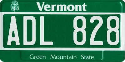 VT license plate ADL828
