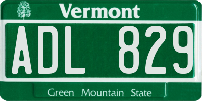 VT license plate ADL829