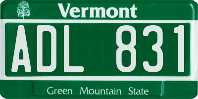 VT license plate ADL831