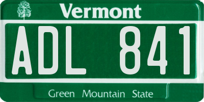 VT license plate ADL841