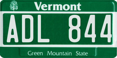 VT license plate ADL844