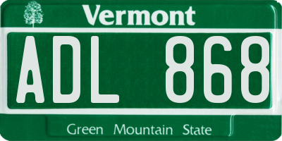 VT license plate ADL868