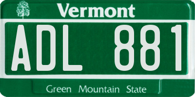 VT license plate ADL881