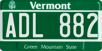 VT license plate ADL882