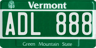 VT license plate ADL888