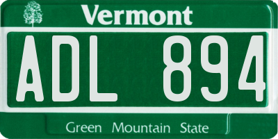 VT license plate ADL894