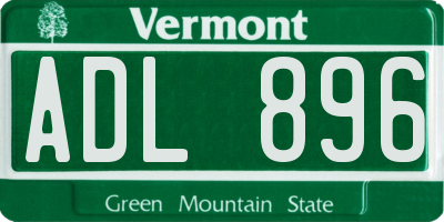 VT license plate ADL896
