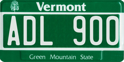 VT license plate ADL900
