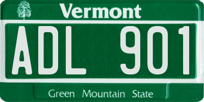 VT license plate ADL901