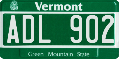 VT license plate ADL902