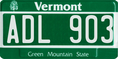 VT license plate ADL903