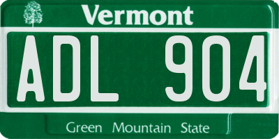 VT license plate ADL904