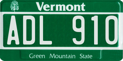 VT license plate ADL910