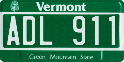 VT license plate ADL911