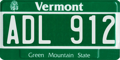 VT license plate ADL912