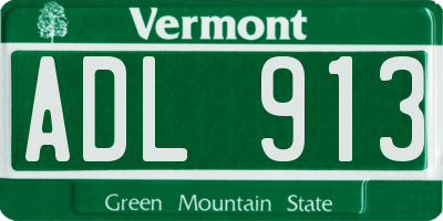 VT license plate ADL913