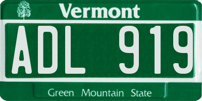 VT license plate ADL919