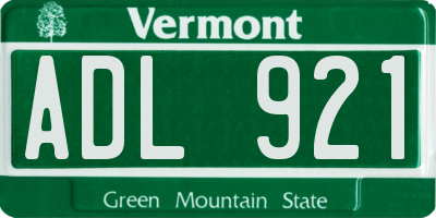 VT license plate ADL921