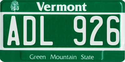 VT license plate ADL926