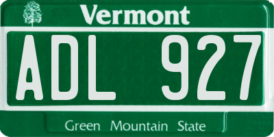 VT license plate ADL927