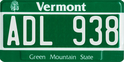 VT license plate ADL938