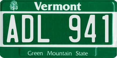 VT license plate ADL941