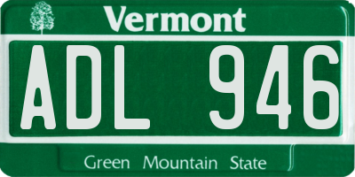 VT license plate ADL946