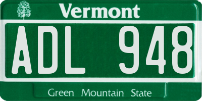 VT license plate ADL948