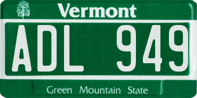 VT license plate ADL949