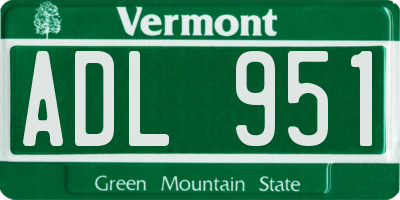 VT license plate ADL951
