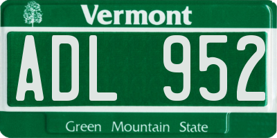 VT license plate ADL952