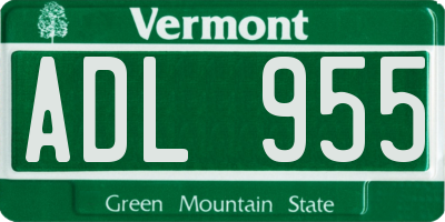 VT license plate ADL955
