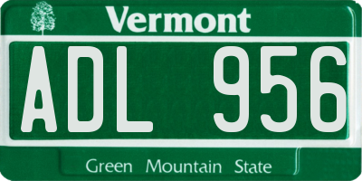 VT license plate ADL956