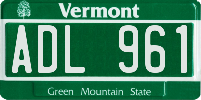 VT license plate ADL961