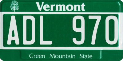 VT license plate ADL970