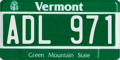 VT license plate ADL971