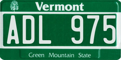 VT license plate ADL975