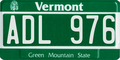 VT license plate ADL976