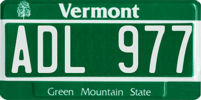 VT license plate ADL977