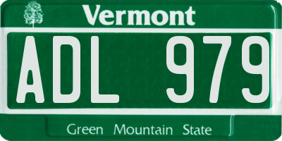 VT license plate ADL979
