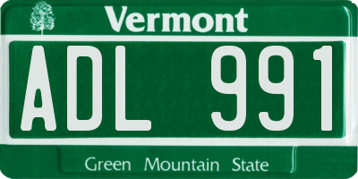 VT license plate ADL991