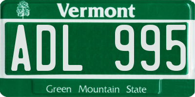 VT license plate ADL995