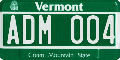 VT license plate ADM004