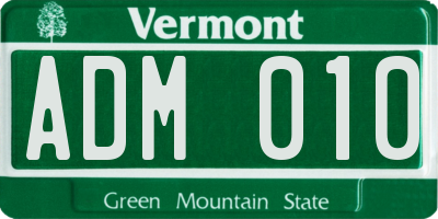 VT license plate ADM010
