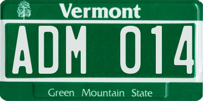 VT license plate ADM014