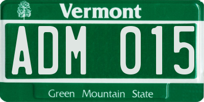 VT license plate ADM015