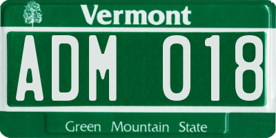 VT license plate ADM018