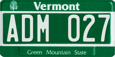 VT license plate ADM027