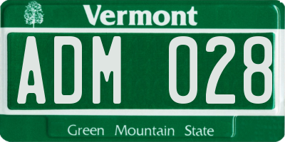 VT license plate ADM028