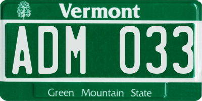 VT license plate ADM033